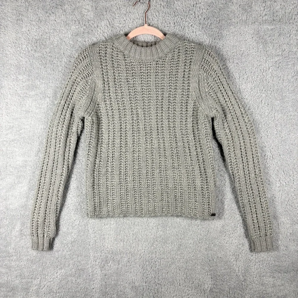 Carve Designs Gray Ribbed Chunky Open‎ Knit Sweater Size XS Gray Wool Blend